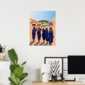 コラージュヴィンテージレトロとレースと花 ポスター (ホームオフィス)