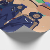 コラージュヴィンテージレトロとレースと花 ラッピングペーパー (角)