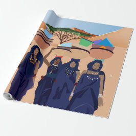 コラージュヴィンテージレトロとレースと花 ラッピングペーパー