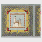 コラージュヴィンテージレトロとレースと花 ラッピングペーパー (フラット)