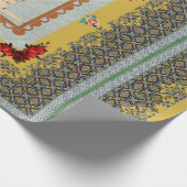 コラージュヴィンテージレトロとレースと花 ラッピングペーパー (角)