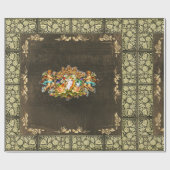 コラージュヴィンテージレトロとレースと花 ラッピングペーパー (フラット)