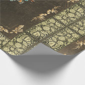 コラージュヴィンテージレトロとレースと花 ラッピングペーパー (角)