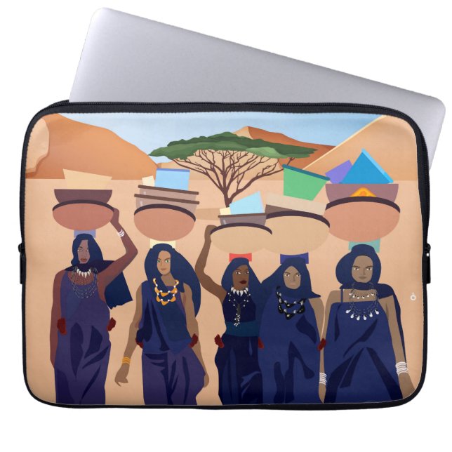 コラージュヴィンテージレトロとレースと花 ラップトップスリーブ (正面)