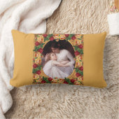 コラージュヴィンテージレトロとレースと花 ランバークッション (ブランケット)