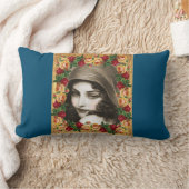 コラージュヴィンテージレトロとレースと花 ランバークッション (ブランケット)