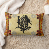 コラージュヴィンテージレトロとレースと花 ランバークッション (ブランケット)