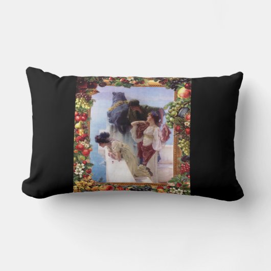 コラージュヴィンテージレトロとレースと花 ランバークッション (正面)