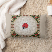 コラージュヴィンテージレトロとレースと花 ランバークッション (ブランケット)