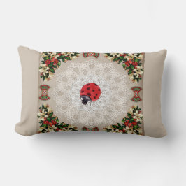 コラージュヴィンテージレトロとレースと花 ランバークッション