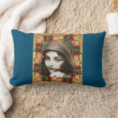 コラージュヴィンテージレトロとレースと花 ランバークッション (ブランケット)