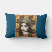 コラージュヴィンテージレトロとレースと花 ランバークッション (裏面)