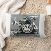 コラージュヴィンテージレトロとレースと花 ランバークッション (ブランケット)