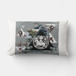 コラージュヴィンテージレトロとレースと花 ランバークッション