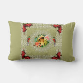 コラージュヴィンテージレトロとレースと花 ランバークッション (裏面)