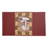 コラージュヴィンテージレトロとレースと花 枕カバー (裏面)