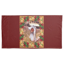 コラージュヴィンテージレトロとレースと花 枕カバー