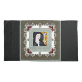 コラージュヴィンテージレトロとレースと花 枕カバー (裏面)