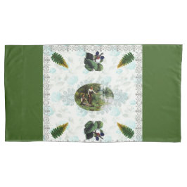 コラージュヴィンテージレトロとレースと花 枕カバー