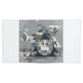 コラージュヴィンテージレトロとレースと花 枕カバー