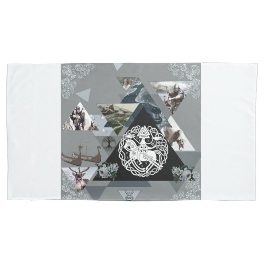 コラージュヴィンテージレトロとレースと花 枕カバー (正面左)