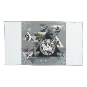 コラージュヴィンテージレトロとレースと花 枕カバー (裏面-右)