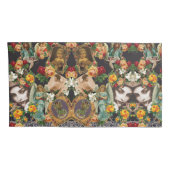 コラージュヴィンテージレトロとレースと花 枕カバー (裏面-右)