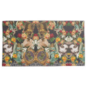 コラージュヴィンテージレトロとレースと花 枕カバー (正面右)