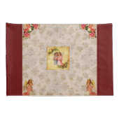 コラージュヴィンテージレトロとレースと花 枕カバー (裏面-右)