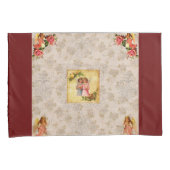 コラージュヴィンテージレトロとレースと花 枕カバー (正面右)