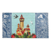 コラージュヴィンテージレトロとレースと花 枕カバー (裏面)