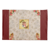 コラージュヴィンテージレトロとレースと花 枕カバー (裏面)