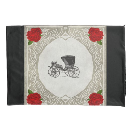 コラージュヴィンテージレトロとレースと花 枕カバー (正面左)