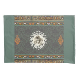 コラージュヴィンテージレトロとレースと花 枕カバー