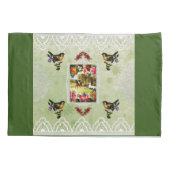 コラージュヴィンテージレトロとレースと花 枕カバー (裏面)