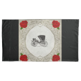 コラージュヴィンテージレトロとレースと花 枕カバー