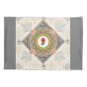 コラージュヴィンテージレトロとレースと花 枕カバー (裏面-左)