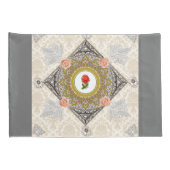 コラージュヴィンテージレトロとレースと花 枕カバー (裏面-右)