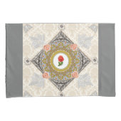 コラージュヴィンテージレトロとレースと花 枕カバー (正面右)