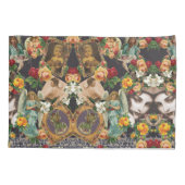 コラージュヴィンテージレトロとレースと花 枕カバー (裏面)