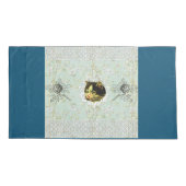 コラージュヴィンテージレトロとレースと花 枕カバー (裏面-左)