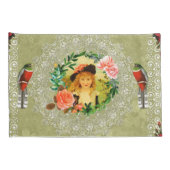 コラージュヴィンテージレトロとレースと花 枕カバー (裏面-右)