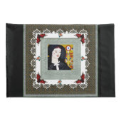 コラージュヴィンテージレトロとレースと花 枕カバー (裏面-右)