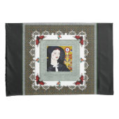 コラージュヴィンテージレトロとレースと花 枕カバー (正面右)