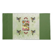 コラージュヴィンテージレトロとレースと花 枕カバー (裏面)