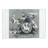 コラージュヴィンテージレトロとレースと花 枕カバー (正面右)