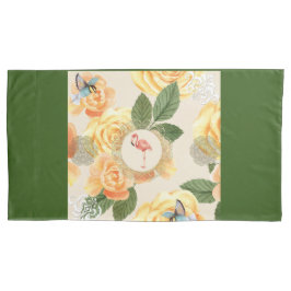 コラージュヴィンテージレトロとレースと花 枕カバー