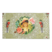 コラージュヴィンテージレトロとレースと花 枕カバー (裏面-左)