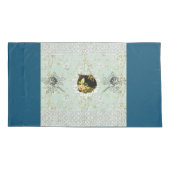 コラージュヴィンテージレトロとレースと花 枕カバー (裏面)