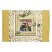 コラージュヴィンテージレトロとレースと花 枕カバー (裏面)